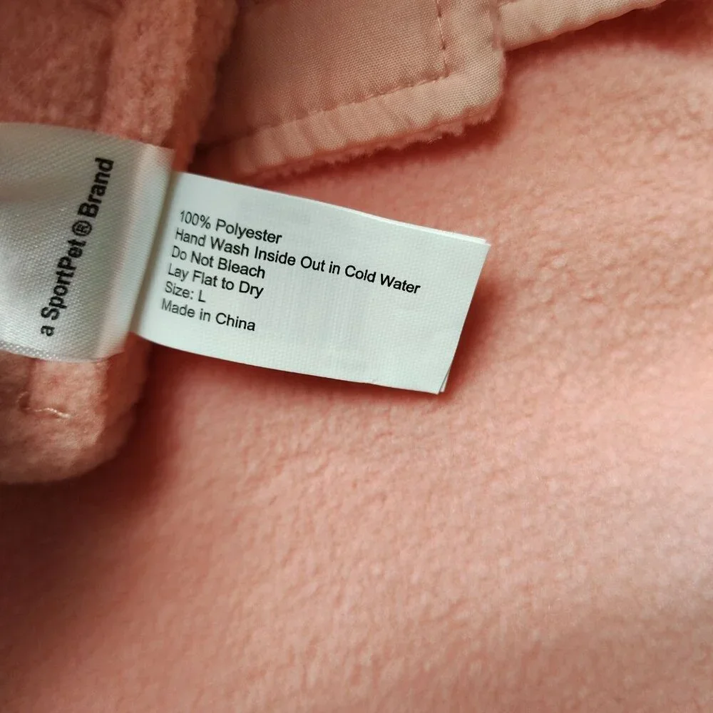 Sportpet Dog Size X-Large Pink Quilted Puffer Pet Winter Jacket